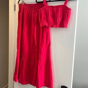 NWT Abercrombie & Fitch Hot Pink Skirt and Top matching set